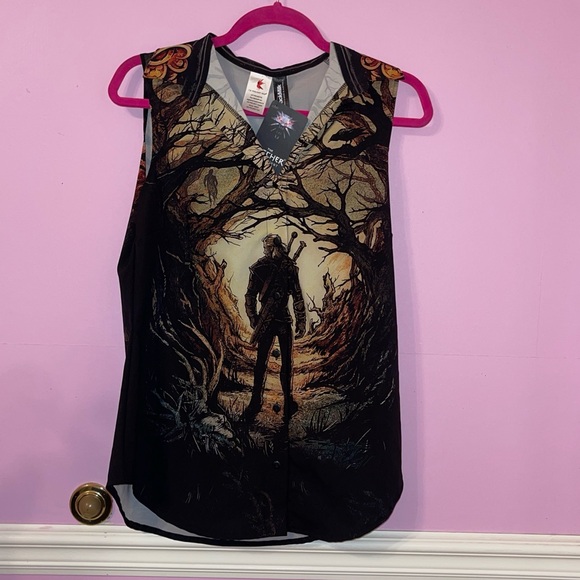 Blackmilk witcher geralt leshen t shirt bts button top cottage renaissance goth - Picture 1 of 3